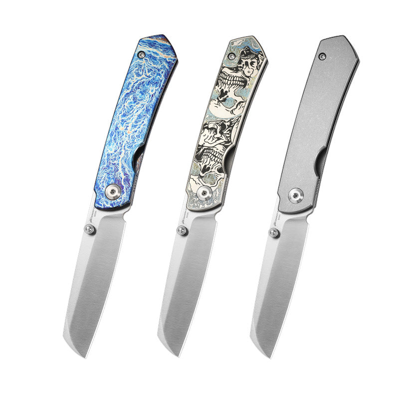 Premium M390 Titanium EDC Folding Knife | TC4 Handle | Outdoor Survival Pocket Knife