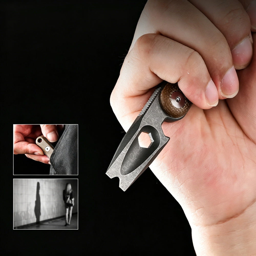 Titanium EDC Pry Bar Multi-Tool | Outdoor Camping & Survival Tool | Bottle Opener