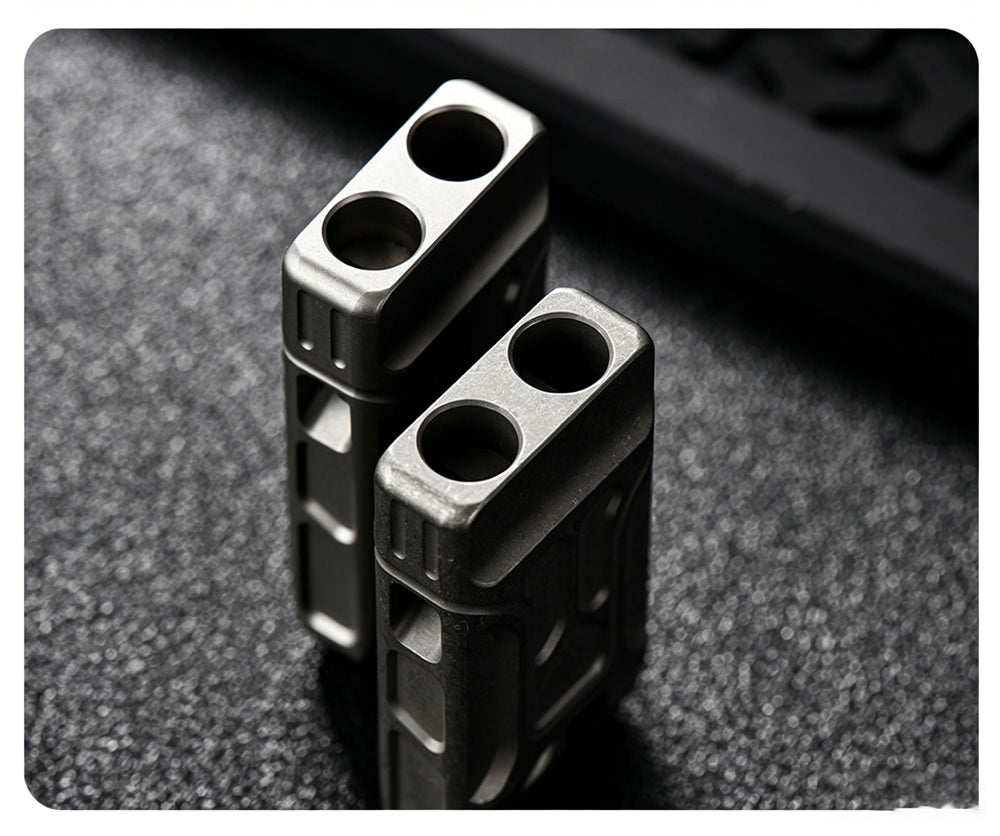 Titanium EDC Whistle | Dual-Tube High-Decibel Emergency Survival Whistle | Outdoor Camping Tool