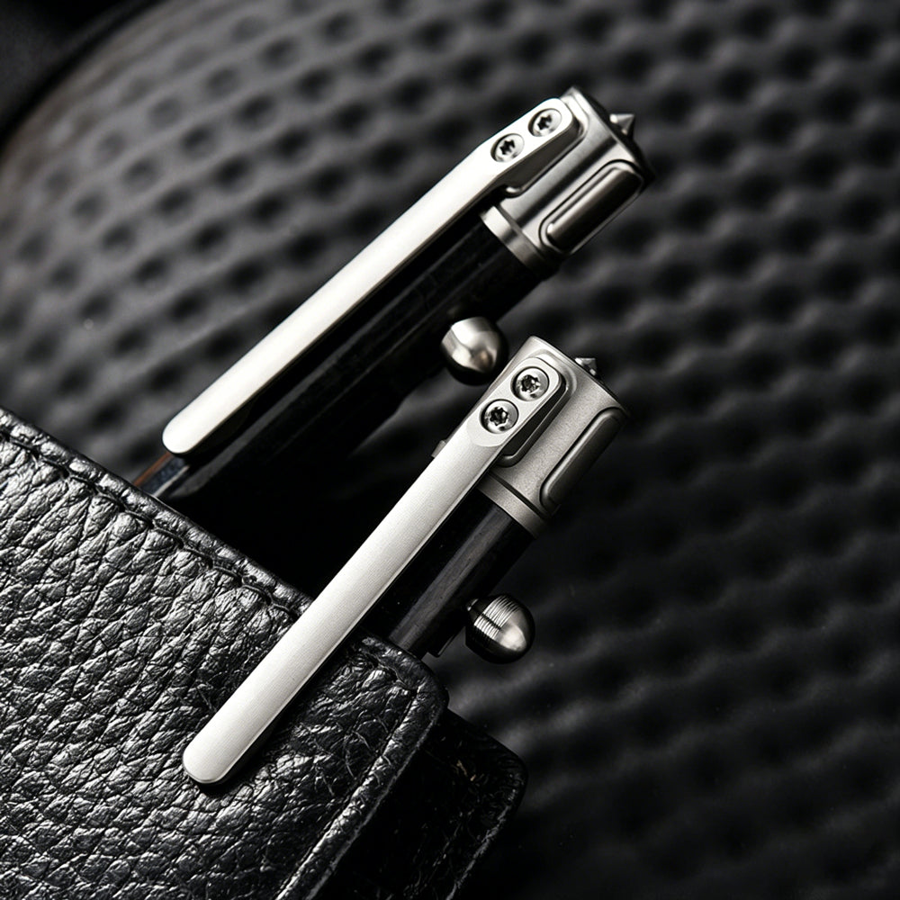 Titanium Bolt-Action Tactical Pen | Tungsten Steel Glass Breaker | Business Writing Pen