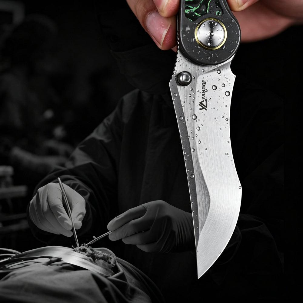 S90V Titanium Folding Knife | Carbon Fiber Handle | Outdoor Survival EDC Pocket Knife