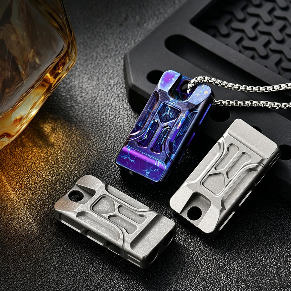 Titanium EDC Whistle | Dual-Tube High-Decibel Emergency Survival Whistle | Outdoor Camping Tool