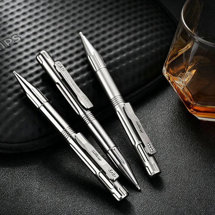 Titanium Tactical Pen | Retractable Press-Action EDC Pen | Outdoor Carry Tool