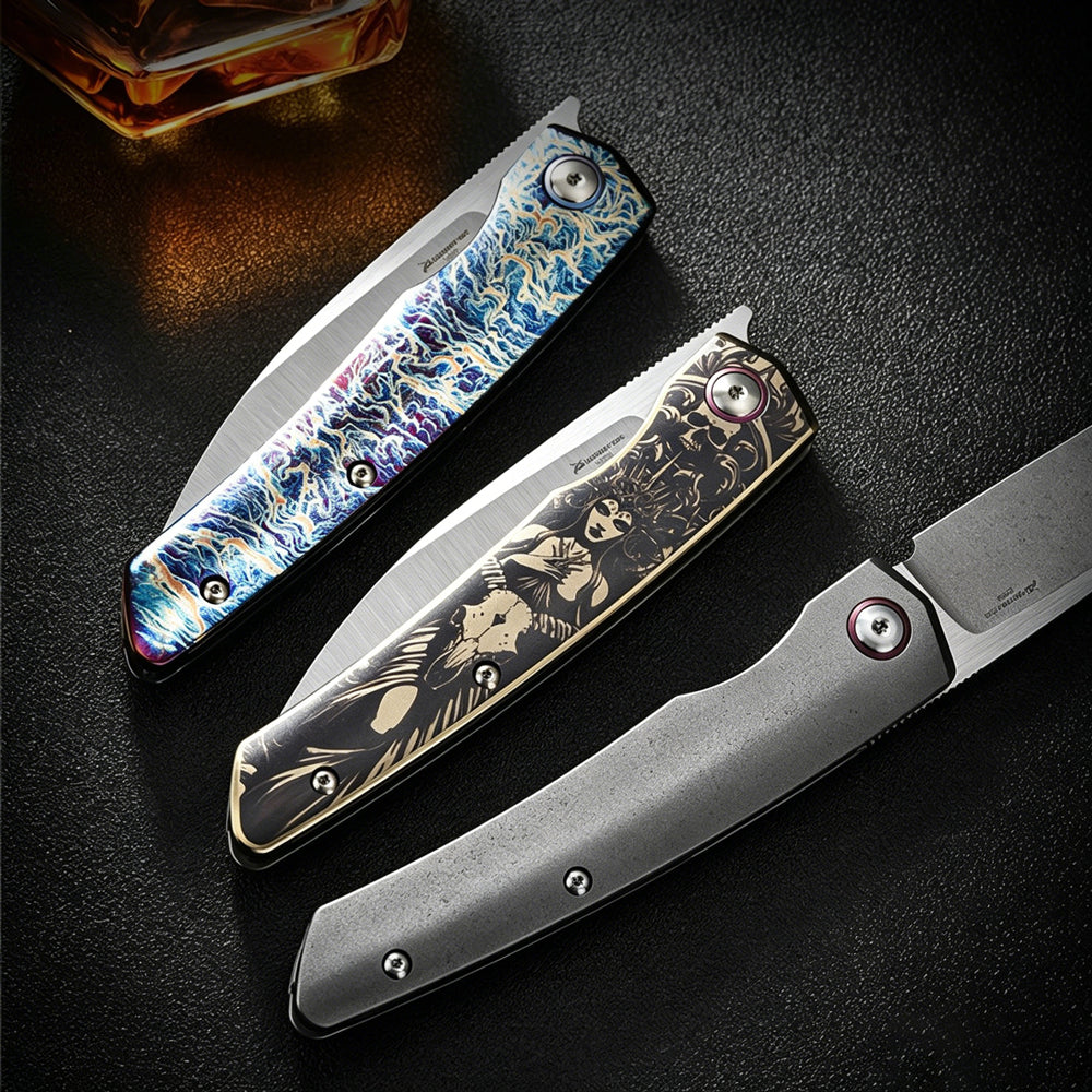 M390 Titanium Folding Knife | Lightweight EDC Pocket Knife | Outdoor Carry Tool