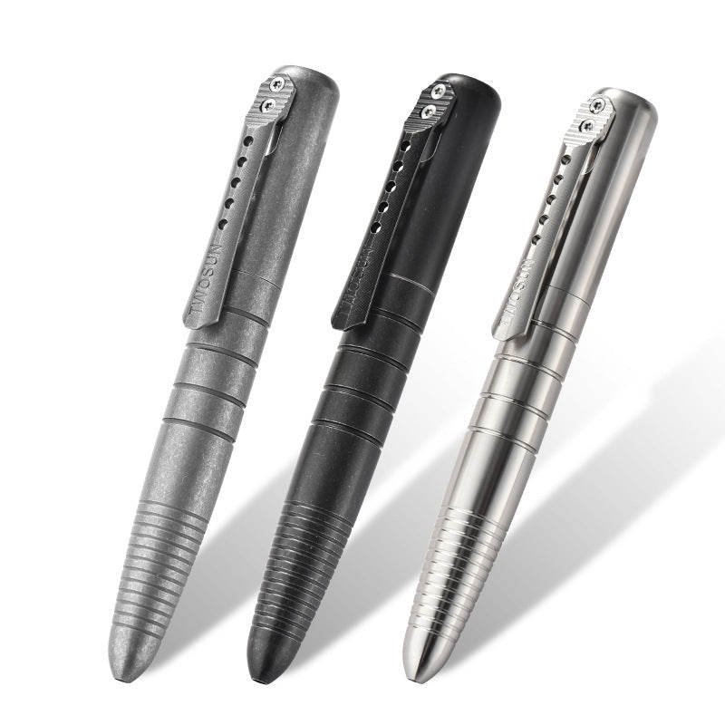 Titanium Tactical Pen | Bolt-Action Retractable EDC Tool | Outdoor Carry Pen